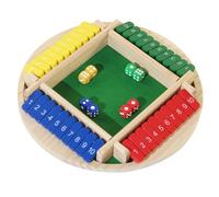 IZDUDO Shut The Box, Gioco da Tavolo in Legno per 4 Giocatori, Gioco di Dadi Classici, Giocattolo Tradizionale Matematica per Bambini, Adulti, Classe, Feste, Famiglia o Bar, Type C-1