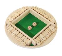 IZDUDO Shut The Box, Gioco da Tavolo in Legno per 4 Giocatori, Gioco di Dadi Classici, Giocattolo Tradizionale Matematica per Bambini, Adulti, Classe, Feste, Famiglia o Bar, Type C-2