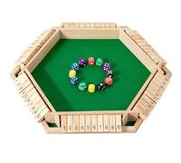 IZDUDO Shut The Box, Gioco da Tavolo in Legno per 6 Giocatori, Gioco di Dadi Classici, Giocattolo Tradizionale Matematica per Bambini, Adulti, Classe, Feste, Famiglia o Bar, Type B-2