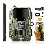 iZEEKER 2 in 1 Fototrappola Cloud 4G & Standard, 2K HD 36MP Fototrappola con Sim Visione Notturna Motion Attivato Senza Wi-Fi Controllo App Time Lapse Registrazione in loop Impermeabile IP66 per Fauna