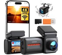 iZEEKER 4K Dash Cam Auto, WiFi 6 Dashcam Auto con Scheda SD 32G, Doppia Dash Cam 4K+1080P, Display IPS da 2,99", APP, Visione Notturna, Sensore G, Registrazione in Loop, Modalità Parcheggio 24H
