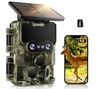 iZEEKER Fototrappola con Doppia Lente 4K 30fps 60MP, WiFi Bluetooth Fotocamera Caccia Visione Notturna Starlight Angolo di Rilevamento 120° Tempo di Trigger 0,1s con Scheda SD 32GB e 4 AA Batterie