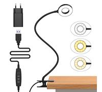 iZELL Lampada da Lettura 23 LED con Caricatore USB Lampada con Pinza-3 Colore e 10 Luminosità, Blocca 99.99% della Luce Blu Lampada Scrivania co Morsetto per Libro, Lavoro, Letto, Tavolo-70CM