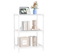 IZEUK Scaffalatura a 3 ripiani, in acciaio, per sala da pranzo, cucina, ufficio, 204 kg, colore: bianco (30 cm di profondità x 45 cm di larghezza x 66,8 cm di altezza)