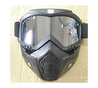 IZHAOGJING Mascherina Moto, Mascherina Motocross Maschera modulare Goggglie rimovibili e filtro della bocca Perfetto Uso adatto per il casco a mezza casco da moto open face o elmetti vintage(05)