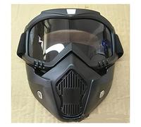 IZHAOGJING Mascherina Moto, Mascherina Motocross Maschera modulare Goggglie rimovibili e filtro della bocca Perfetto Uso adatto per il casco a mezza casco da moto open face o elmetti vintage(04)