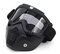 IZHAOGJING Mascherina Moto, Mascherina Motocross Maschera modulare Goggglie rimovibili e filtro della bocca Perfetto Uso adatto per il casco a mezza casco da moto open face o elmetti vintage(01)