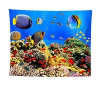 izielad Mare Pesce Tropicale Sott'Acqua Animale Oceano Blu Arazzo da Parete per Sfondo del Partito del Dormitorio del Soggiorno della Camera da Letto 73X95CM 28.7X37.4IN