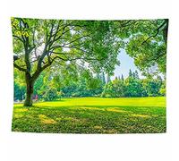 izielad Parco Albero Verde Erba Bohemian Hippie Attaccatura a Parete Arazzo Camera da Letto Soggiorno Dormitorio Art 73X95CM 28.7X37.4IN
