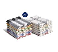 IZIFLUX Home Linge Passion - Set di 24 Strofinacci da Cucina, 100 Cotone, Multicolore, 50 x 70 cm