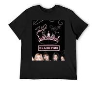 IZIWDORW Blackpink - Maglietta leggera a strati, in cotone, a maniche corte, da indossare sotto i vestiti, Nero , L