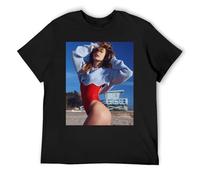 IZIWDORW Camila Morrone - Maglietta da uomo a maniche corte, in cotone, alla moda, casual, con tessuto traspirante e vestibilità moderna, per l'uso quotidiano e le avventure all'aria aperta, Nero , M
