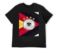 IZIWDORW Deutschland, maglietta sportiva ad asciugatura rapida, in cotone elasticizzato, a maniche corte, per allenamento, Nero , L