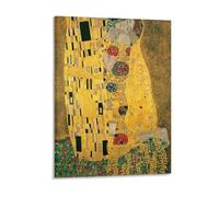 IZIWDORW Gustav klimts - Stampa artistica da parete su tela con cornice, motivo "Il bacio", per salotto, ingresso, ufficio, camera