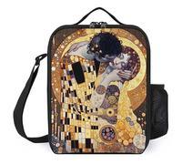 IZIWDORW Gustav klimts The Kiss - Contenitore per il pranzo in pelle vegana, aspetto sofisticato con pratiche prestazioni termiche