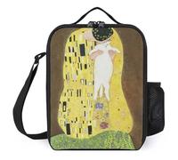 IZIWDORW Gustav klimts The Kiss - Contenitore termico per il pranzo per adulti e bambini, con tasche multiple, borsa termica leggera, per scuola e ufficio
