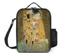 IZIWDORW Gustav klimts The Kiss - Set di 2 contenitori per il pranzo (grande e piccolo), colori coordinati con impacco di ghiaccio in comune, soluzione per la preparazione dei pasti in famiglia
