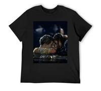 IZIWDORW Jack and Rose Titanic T-shirt in cotone biologico ecologico in tessuto naturale a maniche corte per pelli sensibili, Nero , M