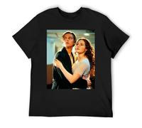 IZIWDORW Jack and Rose Titanic Vintage Band T-Shirt Retro Musica Ispirata Cotone Manica Corta Top per i fan, Nero , M