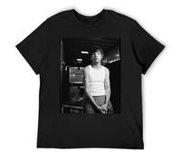 IZIWDORW Louis Tomlinson - Maglietta a maniche corte in cotone biologico a girocollo in tessuto naturale ecologico, per pelli sensibili, Nero , L