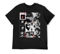 IZIWDORW Louis Tomlinson Oversize Graphic Crop Top Fashion Forward Camicia a maniche corte da donna, Nero , XL