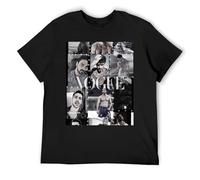 IZIWDORW Michele Morrone Camicia Oversize a maniche corte in cotone con stampa audace Streetwear Graphic, Nero , XL