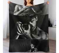 IZIWDORW Michele Morrone - Coperta morbida in morbido velluto leggero per dormire, da viaggio, casa, auto, anti-grinze, morbida