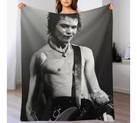 IZIWDORW Sid Vicious - Coperta in peluche ipoallergenica, per tutte le stagioni, per divano, campeggio, non perde pelo, aspetto durevole