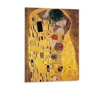 IZIWDORW Stampa artistica da parete con cornice lucida Gustav klimts il bacio, ideale per cucina, salotto, camera degli ospiti
