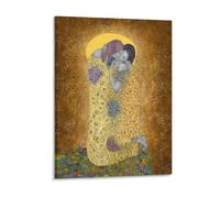 IZIWDORW Stampa artistica su tela con cornice di Gustav klimts il bacio, per bagno, corridoio, casa, decorazione artistica da parete