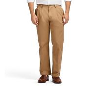 Izod American Chino - Pantaloni plissettati da uomo Cachi inglesi 36W/30L