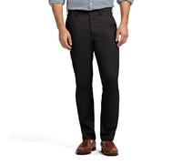 IZOD - Pantalone Americano Chino da Uomo, Taglio Dritto e con Parte Anteriore Piatta, Nero, 34W x 34L