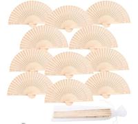 iZoeL 24 pezzi Ventaglio Bambù Ventagli Matrimonio Ventaglio Pieghevole Ventaglio Spagnolo Ventagli Tascabile, per Bomboniere Matrimonio Baby Shower Ospiti Regalo Compleanno Regalo (Legno Colore