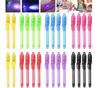 iZoeL 28 Penna Invisibile con Luce UV Penna Magica, Regalo Gioco Detective | 28 Pcs, Gioco Detective/Spia/Magica, Penne Inchiostro Invisibile, Penna Segreta, Regalo Compleanno/Halloween/Natale/Feste