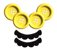 iZoeL 4 Bottoni Gialli + 2 Baffi per Rosso Verde Cappello Costume Pantaloni e Vestito, Accessori per Costume Carnevale/Cosplay/Carattere Festa Costume Halloween, Unisex