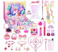 iZoeL Calendario Avvento 2025 Bambina Calendario Avvento Make Up Unicorno Bambina Regalo - Braccialetto Collana Anello Make Up per 5 6 7 8 9 10 Anni, Regali Natale per Figlia Nipote Sorella