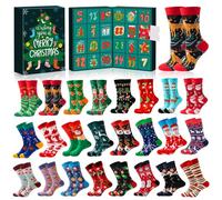 iZoeL Calendario Avvento Calzini 24 paia Calzini Natalizi Donna Uomo Calendario Avvento Adulti Idee Regalo Natale 2025, Regali Natale per Marito Moglie Mamma Papà Figlia Figlio Fratello Sorella Ado