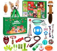 iZoeL Calendario Avvento Cani Calendario Avvento per Cani Regalo Natale 2025 Giochi per Cani, Giocattoli Interazione per Cani Indoor Outdoor - Frisbee Guinzaglio Corda Palla