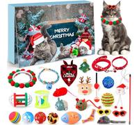 iZoeL Calendario Avvento Gatti Calendario Avvento 2025 Giochi Gatto, Regali di Natale per Gatto, Giocattoli Interazione per Gatti Indoor Outdoor - Collari Campanelli Palline Topolini Guinzagli