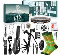 iZoeL Calendario Avvento Uomo Calendario Avvento Adulti Idee Regalo Natale 2025 - Accessori Campeggio/Sopravvivenza/Caccia/Viaggi/Avventura, Regali Natale per Padre Fratello Nonno Zio Fidanzato