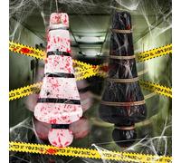 iZoeL Decorazioni Halloween Esterno, 2 PCS Halloween Horror Cadaveri Appesi | Cadavere Finto, Ragnatela Halloween, Sacchetti, Nastro Segnaletico, Corda, Nastro Adesivo, Esterno Interno, Giardino Bagno