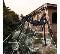iZoeL Halloween Decorazioni Halloween Ragno Giant Spider 2 m Grande Ragno 5.5 m x 7 m Ragnatela 30 Mini Ragni 40 g Ragnatela, pour Decorazioni Casa/Interni/Esterni/Casa Stregata/Giardino