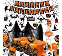 iZoeL Halloween Decorazioni Palloncini Halloween, Ghirlanda Fantasma Tovaglia di Zucca Palloncini Stoffa Nero Spirale Sospesa, Decorazioni Casa/Interni/Esterni/Casa Stregata/Giardino