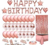 iZoeL Kit Palloncini Compleanno Rosa Oro Decorazioni Compleanno