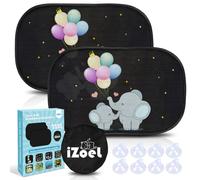iZoeL Parasole per auto per bambini, protezione solare per auto, finestrella laterale, parasole con protezione UV (elefante nero)