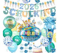 iZoeL SchulKIND 2024 - Ghirlanda decorativa per bambini e bambini, 2024, con sacchetto di zucchero, 15 palloncini + 16 coriandoli per l'inizio della scuola