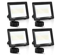 Izrielar 4x 100W Faretto LED Esterno, Super Luminoso LED, Faretto con 3 Temperature di Colore Regolabili, IP66 per Giardino, Garage, Campo Sportivo