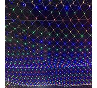 Izrielar LED light net 2x2m 200LEDs fairy lights net 8 modes fairy lights curtain with plug Luci di Natale per interni ed esterni IP44 impermeabile, colorato