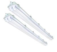 Izrielar LED Luce a prova di umidità 24w 2 Pezzi, 150CM 2x Tubo LED 6000k Bianco Freddo Luce da Vasca, IP65 Impermeabile, 4800Lm Plafoniera per Garage Cantina Ufficio Magazzino Deposito Bagno
