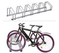 Izrielar Rastrelliera per Biciclette, Rastrelliera Portabici per Pneumatici 35-55 mm, Installazione a pavimento e parete, 4 Posti, Argento, 26 x 101 x 32 cm